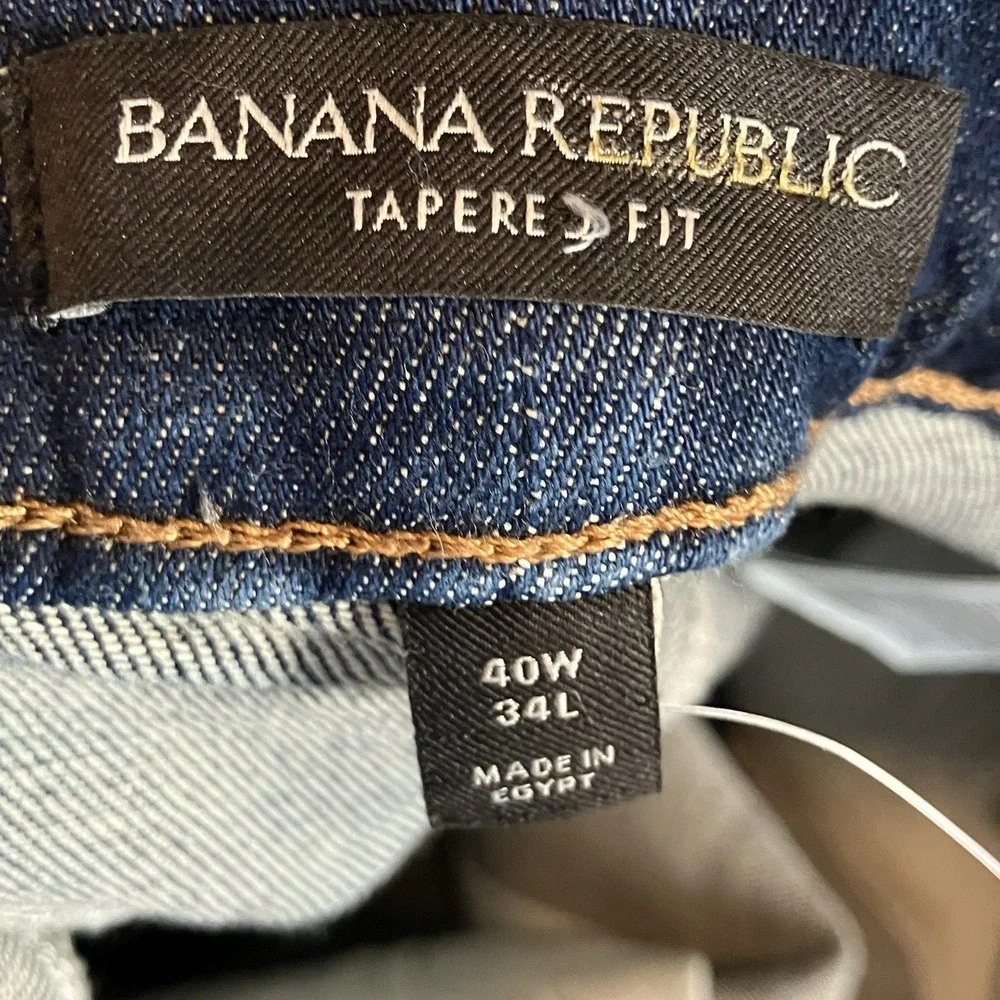 Banana Republic Jeans Mens Sz 40 X 34 Blue Tapered Fit Athletic Lux Parkour Wash